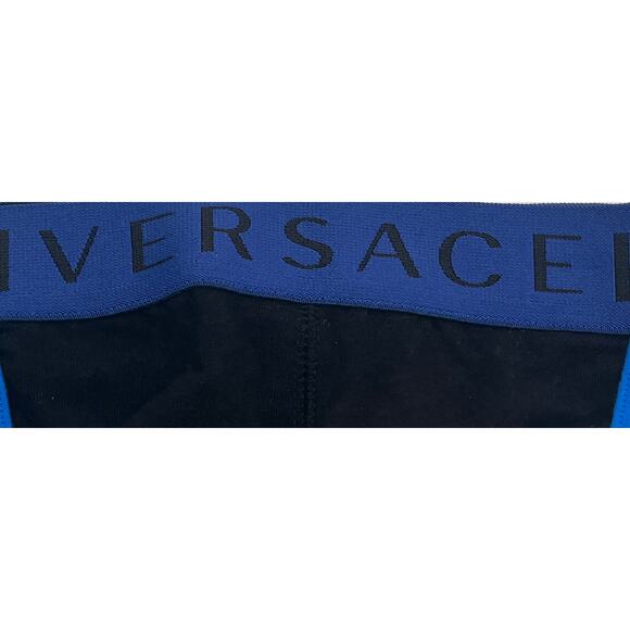 M2-2 VERSACE Men's Greca Jockstrap Underwear Stretch Black/Blue Size 7/36-38/L - Picture 4 of 10